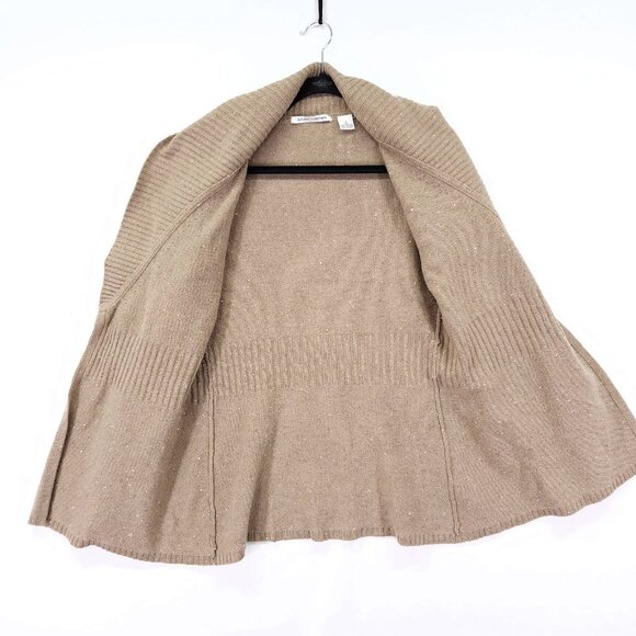 Autumn Cashmere Ribbed Drape Cardigan Size Small Open Front Nep Beige Sweater - Picture 3 of 13